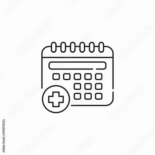 calendar medical cross add event icon sign vector