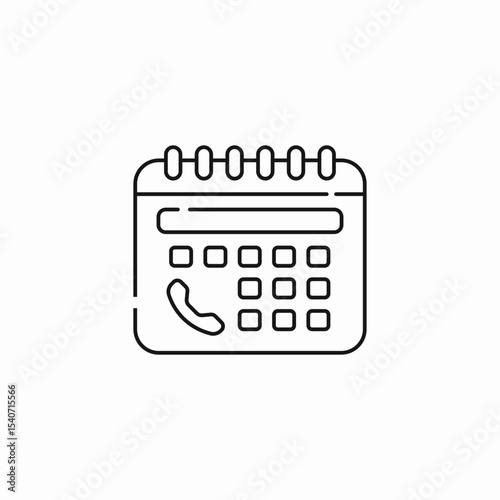 calendar phone call appointment icon sign vector