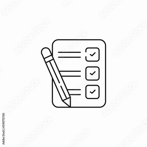 checklist pencil document icon sign vector