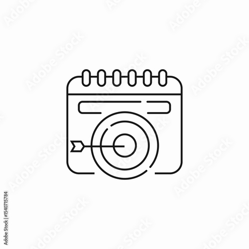 calendar target goal planning icon sign vector