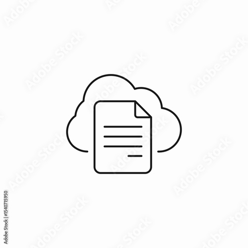 cloud document storage icon sign vector