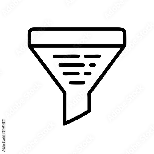 Outline icon of a funnel representing content filtering in a simplified design