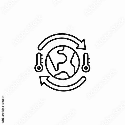 global warming thermometers icon sign vector