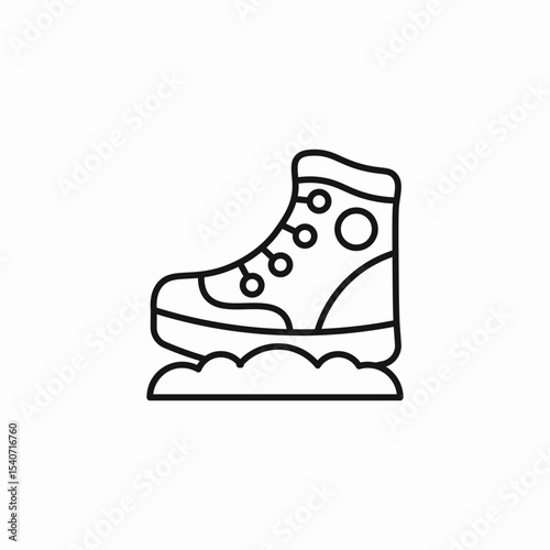 hiking boots snow icon sign vector