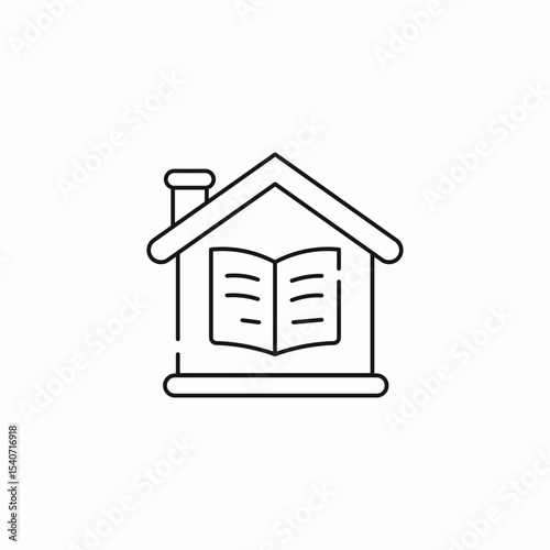 homeschooling house book icon sign vector