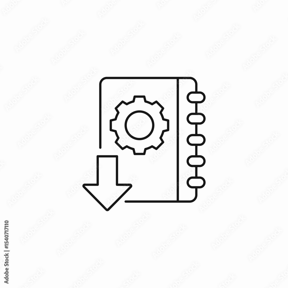 manual download gear icon sign vector