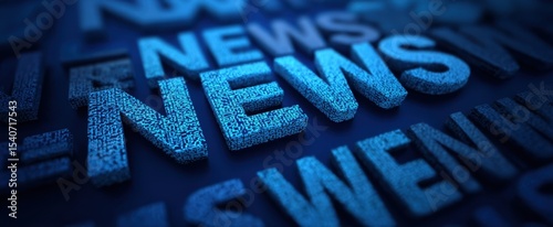 The vibrant blue representation of news and information in digital media.