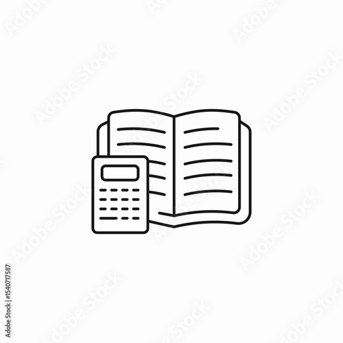 open book calculator icon sign vector