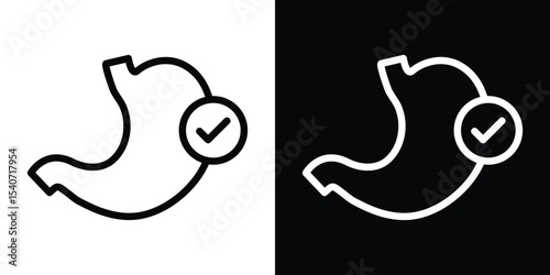 Good digestion icon design. simple stroke line vector icon set