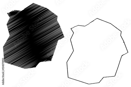 Lubumbashi City (Democratic Republic of the Congo, Congo-Kinshasa, Zaire, DR Congo, Haut-Katanga Province) map vector illustration, scribble sketch City of Elisabethville map