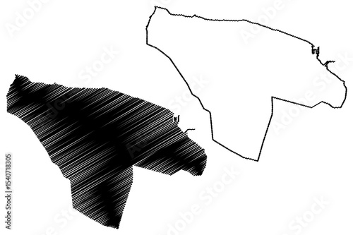 Misrata City (State of Libya, Tripolitania Region) map vector illustration, scribble sketch City of Misurata or Misratah map