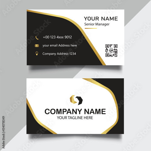 Free vector modern black and gold business card design