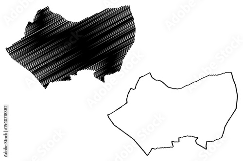 Tripoli City (State of Libya, Greater Tripoli Region) map vector illustration, scribble sketch City of Tripoli map
