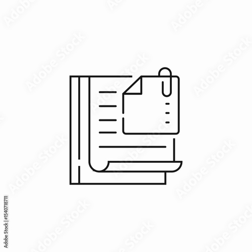 stack notes paperclip icon sign vector
