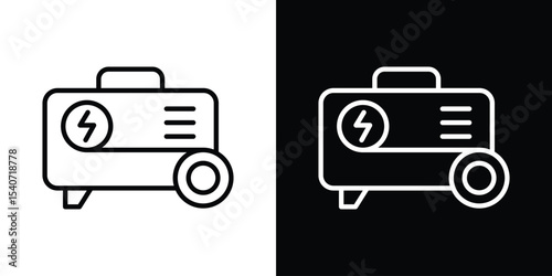 Generator icon design. simple stroke line vector icon set