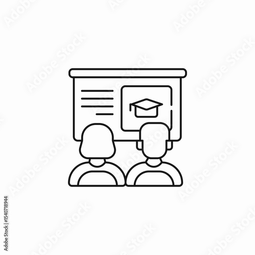 student presentation learning icon sign vector