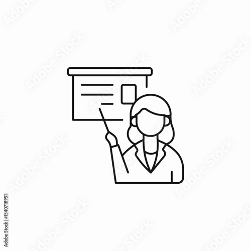 teacher presentation board icon sign vector