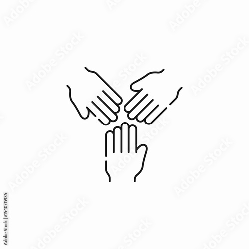teamwork collaboration hands icon sign vector