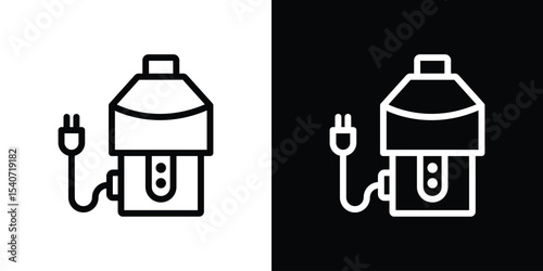 Garbage disposal icon design. simple stroke line vector icon set