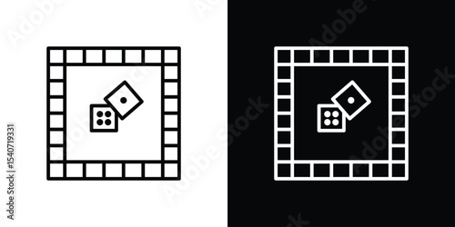 Game board icon design. simple stroke line vector icon set