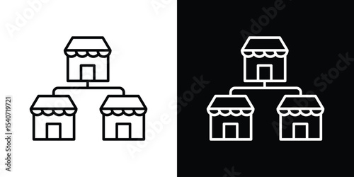 Franchise icon design. simple stroke line vector icon set