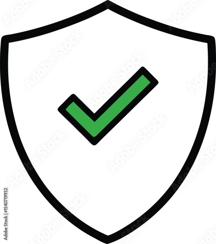 Check Mark Shield, vector check mark icon