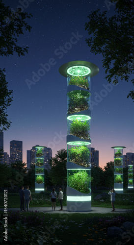 Bioluminescent Composting Towers