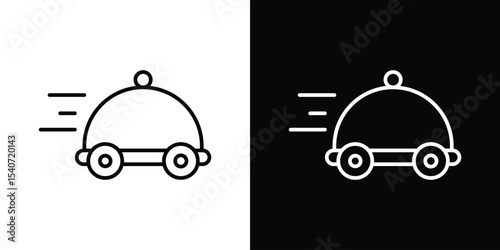 Food delivery icon design. simple stroke line vector icon set
