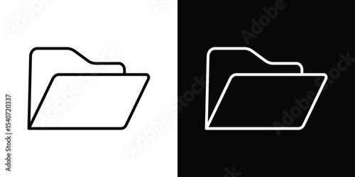 Folder icon design. simple stroke line vector icon set