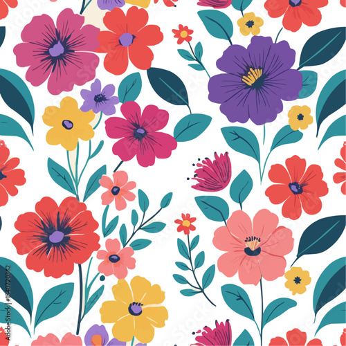 Vintage seamless floral pattern. Liberty style background of small golden orange flowers. Small flowers scattered over a white background. Stock vector for printing on surfaces. Realistic flowers.