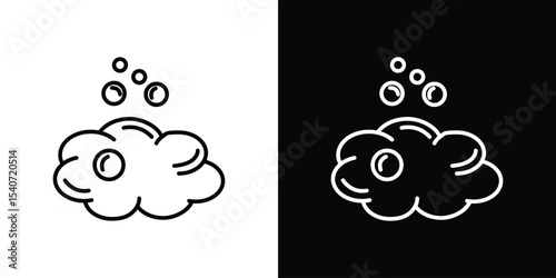 Foam icon design. simple stroke line vector icon set