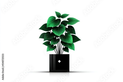 Green plant in black pot