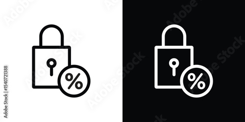 Fixed rate mortgage icon design. simple stroke line vector icon set