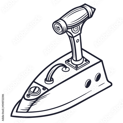 Vintage iron for clothing isolated on white background