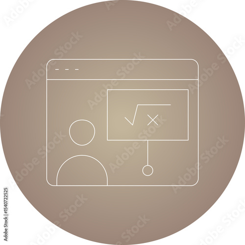 Mathematic presentation icon single icon vector illustration