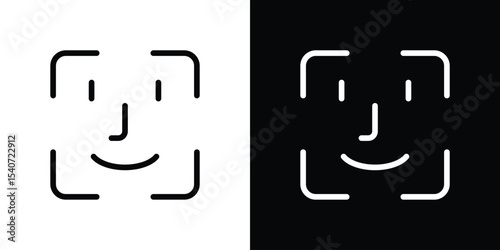 Face id icon design. simple stroke line vector icon set