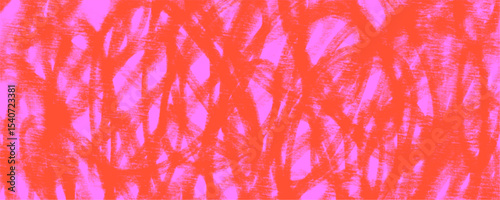 A bold red backdrop features intricate sketches in pink pencil, offering a textured appearance enhanced by halftone and grain effects, emphasizing an artistic vibe.