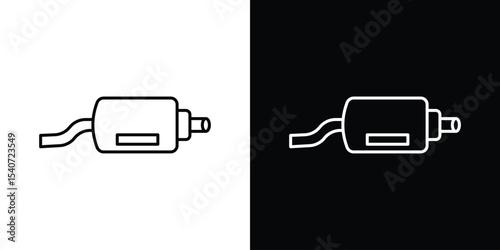 Exhaust pipe icon design. simple stroke line vector icon set