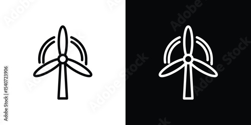 Eolic energy icon design. simple stroke line vector icon set