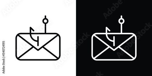 Email phishing icon design. simple stroke line vector icon set