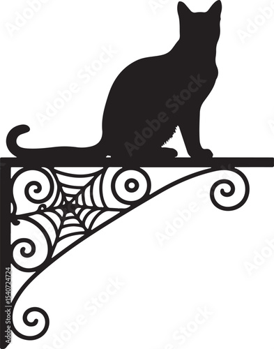silhouette black cat vector icon on a white background