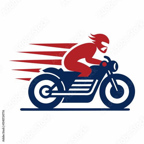 Motorcycle riding mascot logo vector art illustration