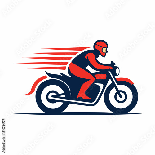 Motorcycle riding mascot logo vector art illustration