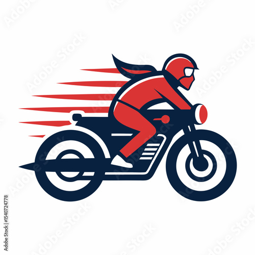 Motorcycle riding mascot logo vector art illustration