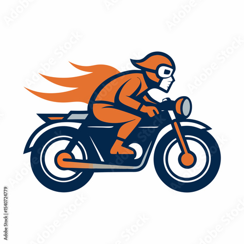 Motorcycle riding mascot logo vector art illustration