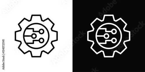 ETL icon design. simple stroke line vector icon set