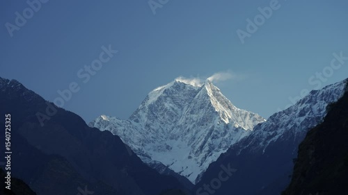 Sunrise Timelapse Over Mount Dhaulagiri in the Himalayas, Nepal