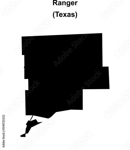 Ranger (Texas) blank outline map