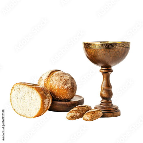 Holy communion, Good Friday service in church, church scene depicting Holy communion at a Good Friday service, isolated on transparent background