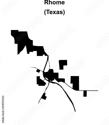 Rhome (Texas) blank outline map
